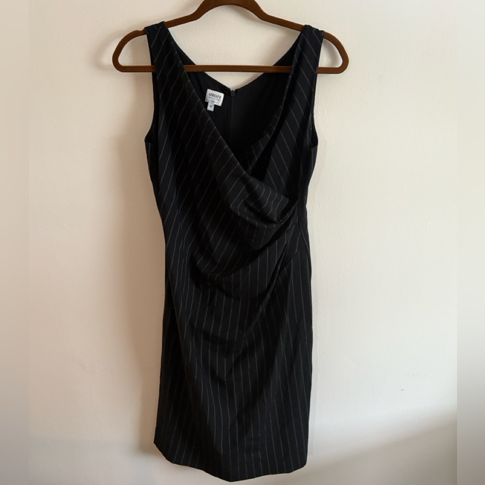 Armani Collezioni Black Wrap-style  Dress